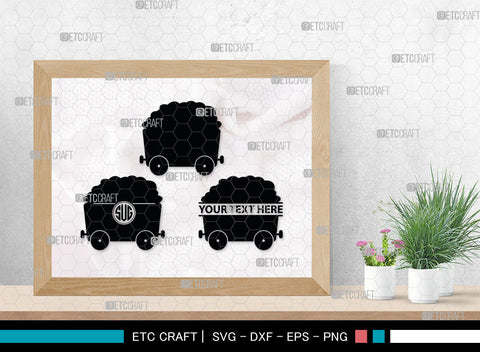 Mining Cart Monogram, Mining Cart Silhouette, Mining Cart SVG, Mining Cart Svg, Shovel Svg, Axe Shovel Svg, SB00007 SVG ETC Craft 
