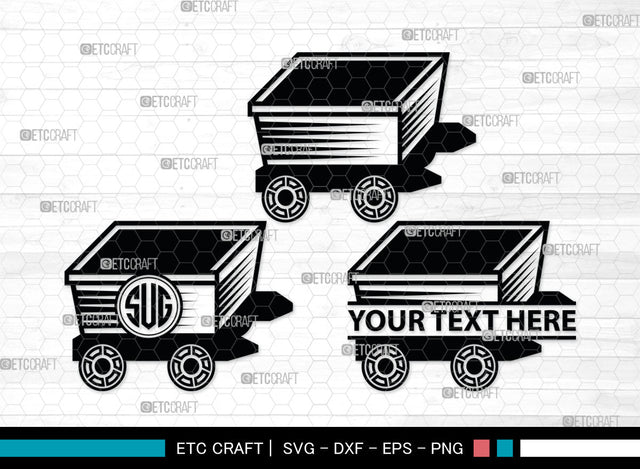 Mining Cart Monogram, Mining Cart Silhouette, Mining Cart SVG, Mining Cart Svg, Shovel Svg, Axe Shovel Svg, SB00007 SVG ETC Craft 