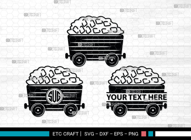 Mining Cart Monogram, Mining Cart Silhouette, Mining Cart SVG, Mining Cart Svg, Shovel Svg, Axe Shovel Svg, SB00007 SVG ETC Craft 