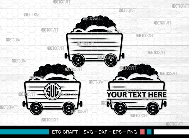 Mining Cart Monogram, Mining Cart Silhouette, Mining Cart SVG, Mining Cart Svg, Shovel Svg, Axe Shovel Svg, SB00007 SVG ETC Craft 