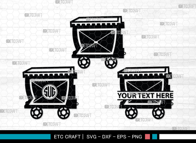Mining Cart Monogram, Mining Cart Silhouette, Mining Cart SVG, Mining Cart Svg, Shovel Svg, Axe Shovel Svg, SB00007 SVG ETC Craft 