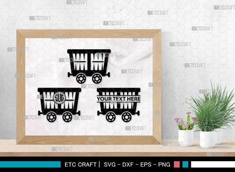 Mining Cart Monogram, Mining Cart Silhouette, Mining Cart SVG, Mining Cart Svg, Shovel Svg, Axe Shovel Svg, SB00007 SVG ETC Craft 