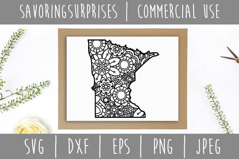 Minnesota Mandala Zentangle SVG SavoringSurprises 