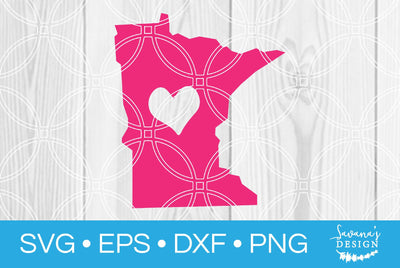 Minnesota State with Heart SVG SavanasDesign 