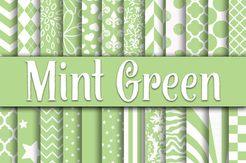 Mint Green Patterns Digital Paper Sublimation Old Market 