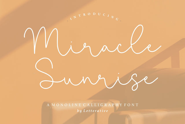 Miracle Sunrise Monoline Calligraphy Font Font Letterative 
