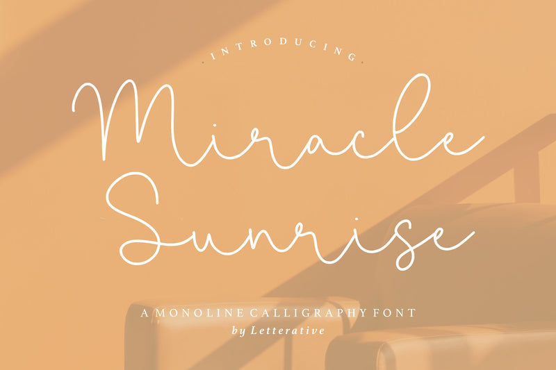 Miracle Sunrise Monoline Calligraphy Font Font Letterative 
