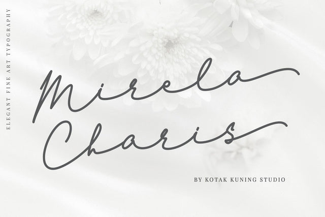 Mirela Charis - Elegant Script Font Font Kotak Kuning Studio 