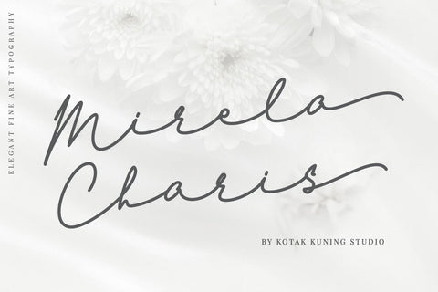 Mirela Charis - Elegant Script Font Font Kotak Kuning Studio 