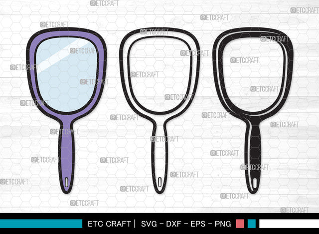 Mirror Clipart SVG, Mirror Svg, Mirror Frame Svg, Compact Mirror Svg, Hand Mirror Svg, Cosmetic Mirror Svg, Fashion Svg, Mirror Clipart SVG ETC Craft 