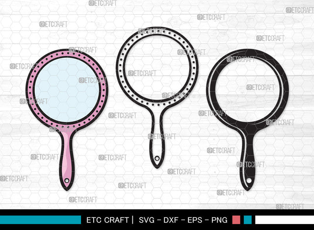 Mirror Clipart SVG, Mirror Svg, Mirror Frame Svg, Compact Mirror Svg, Hand Mirror Svg, Cosmetic Mirror Svg, Fashion Svg, Mirror Clipart SVG ETC Craft 