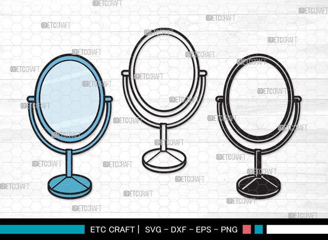 Mirror Clipart SVG, Mirror Svg, Mirror Frame Svg, Compact Mirror Svg, Hand Mirror Svg, Cosmetic Mirror Svg, Fashion Svg, Mirror Clipart SVG ETC Craft 