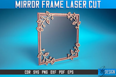 Mirror Frame Laser Cut SVG | Home Design Laser Cut SVG Design | CNC Files SVG Fly Design 