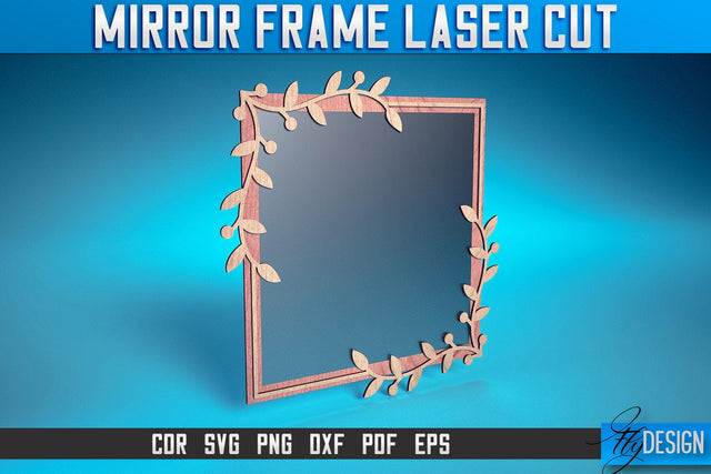 Mirror Frame Laser Cut SVG | Home Design Laser Cut SVG Design | CNC Files SVG Fly Design 