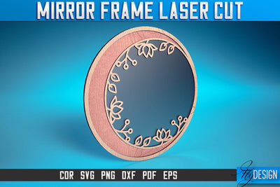 Mirror Frame Laser Cut SVG | Home Design Laser Cut SVG Design | CNC Files SVG Fly Design 