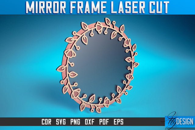 Mirror Frame Laser Cut SVG | Home Design Laser Cut SVG Design | CNC Files SVG Fly Design 