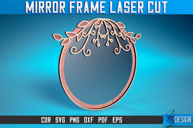 Mirror Frame Laser Cut SVG | Home Design Laser Cut SVG Design | CNC Files SVG Fly Design 
