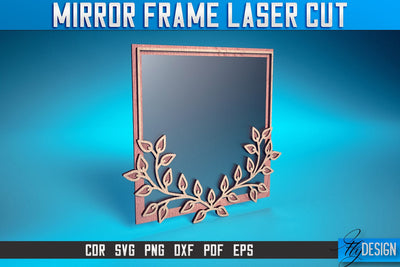 Mirror Frame Laser Cut SVG | Home Design Laser Cut SVG Design | CNC Files SVG Fly Design 