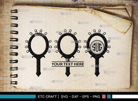 Mirror Monogram, Mirror Silhouette, Mirror SVG, Compact Mirror Svg, Hand Mirror Svg, Fashion Svg, SB00204 SVG ETC Craft 