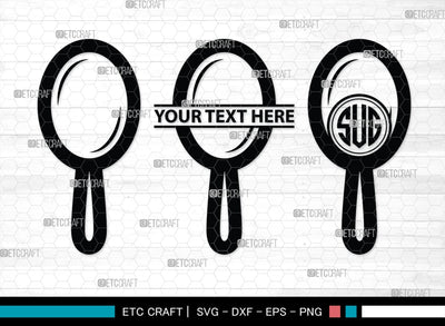 Mirror Monogram, Mirror Silhouette, Mirror SVG, Compact Mirror Svg, Hand Mirror Svg, Fashion Svg, SB00204 SVG ETC Craft 