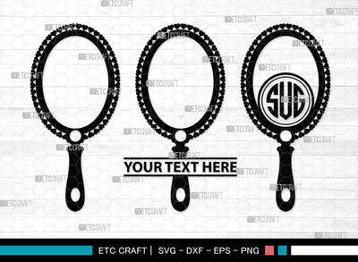 Mirror Monogram, Mirror Silhouette, Mirror SVG, Compact Mirror Svg, Hand Mirror Svg, Fashion Svg, SB00204 SVG ETC Craft 