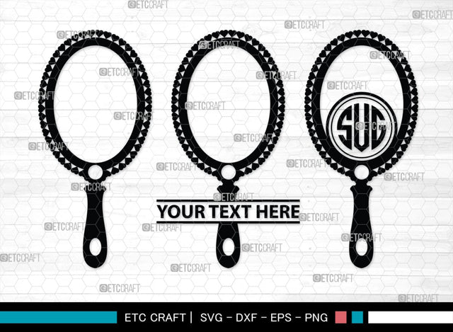 Mirror Monogram, Mirror Silhouette, Mirror SVG, Compact Mirror Svg, Hand Mirror Svg, Fashion Svg, SB00204 SVG ETC Craft 