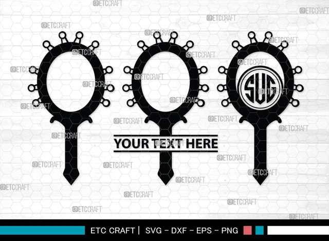 Mirror Monogram, Mirror Silhouette, Mirror SVG, Compact Mirror Svg, Hand Mirror Svg, Fashion Svg, SB00204 SVG ETC Craft 