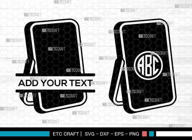 Mirror Monogram SVG, Hand Mirror Svg, Compact Mirror Svg, Split Monogram Svg SVG ETC Craft 