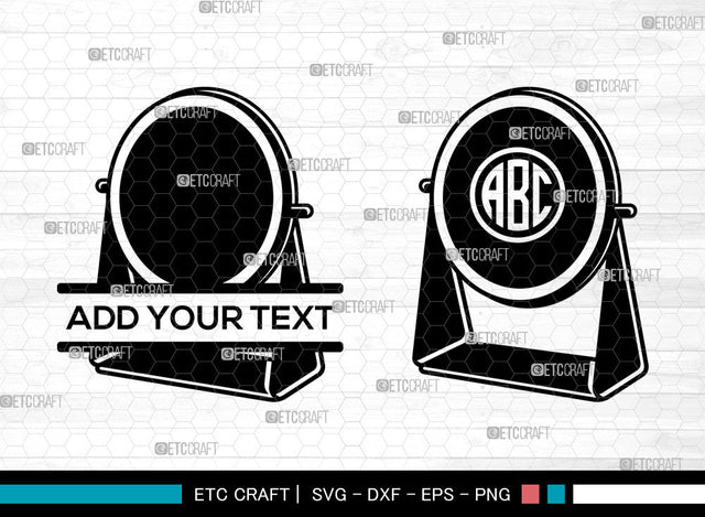 Mirror Monogram SVG, Hand Mirror Svg, Compact Mirror Svg, Split Monogram Svg SVG ETC Craft 