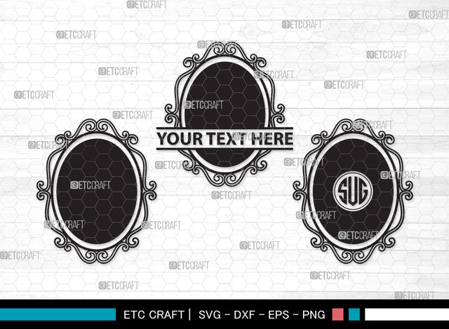 Mirror Monogram SVG, Mirror Svg, Mirror Frame Svg, Compact Mirror Svg, Hand Mirror Svg, Cosmetic Mirror Svg, Fashion Svg, Mirror Monogram SVG ETC Craft 