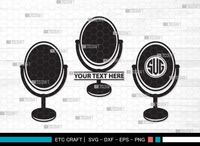 Mirror Monogram SVG, Mirror Svg, Mirror Frame Svg, Compact Mirror Svg, Hand Mirror Svg, Cosmetic Mirror Svg, Fashion Svg, Mirror Monogram SVG ETC Craft 