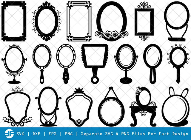 Mirror SVG Cut Files | Hand Mirror Silhouette Bundle SVG ETC Craft 