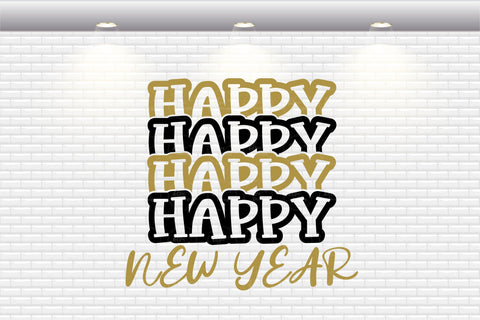 Mirrored Happy New Year - SVG, PNG, DXF, EPS SVG Elsie Loves Design 