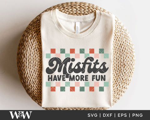 Misfits Have More Fun SVG | Checkered Christmas Shirt SVG Wood And Walt 
