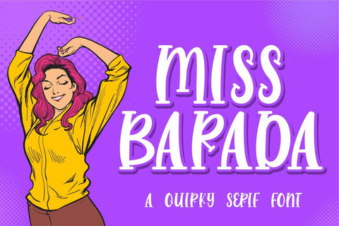 Miss Barada - a Quirky Serif Font Font Fallen Graphic Studio 