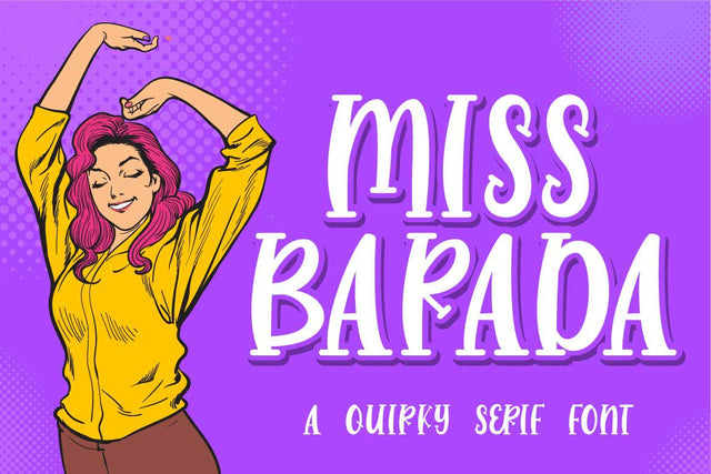 Miss Barada - a Quirky Serif Font Font Fallen Graphic Studio
