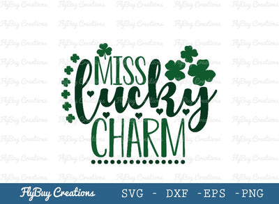 Miss Lucky Charm | Happy St Patrick’s Day | Shamrock | Horseshoe | Lucky Charm | Good Luck | Lucky | Miss | Saint Patricks Day | Clover Leaf | Leaf | Lucky Clover | St Patrick’s Day Socks | SVG ETC Craft 