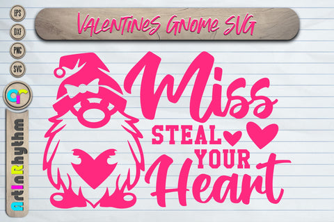 Miss steal your heart, happy valentine's day, gnome svg SVG Artinrhythm shop 
