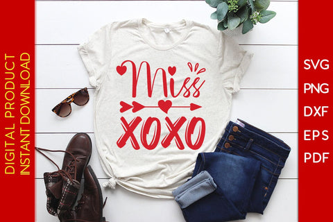 Miss XOXO Valentine's Day SVG PNG EPS Cut File SVG Creativedesigntee 