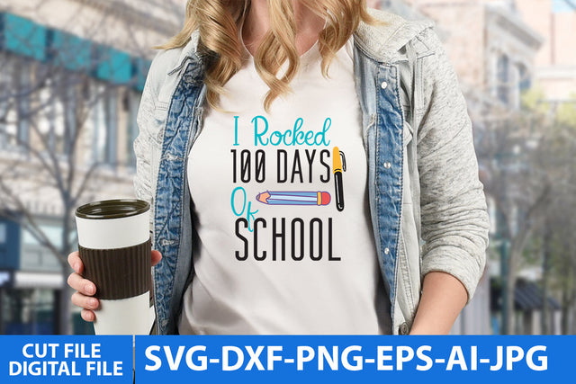 Mission 100 Days Complete SVG Cut File, 100 Days of School SVG Design SVG BlackCatsMedia 