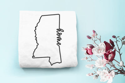 Mississippi Home State Outline Embroidery Embroidery/Applique DESIGNS Designed by Geeks 