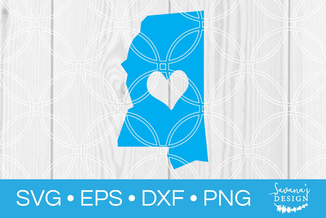 Mississippi State with Heart SVG SavanasDesign 