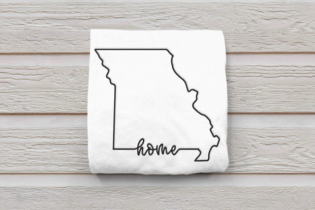 Missouri Home State Outline Embroidery Embroidery/Applique DESIGNS Designed by Geeks 