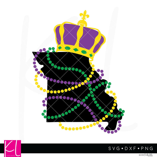 Missouri Mardi Gras State SVG Kelly Lollar Designs 