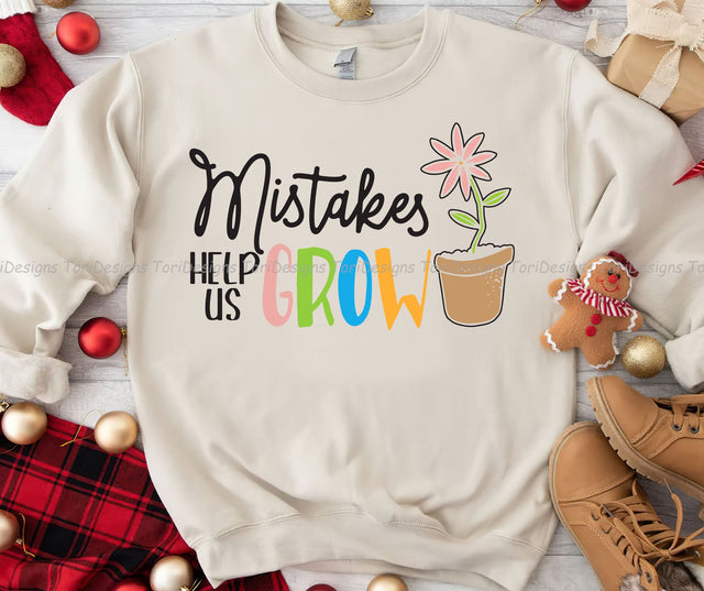 Mistakes Help Us Grow Png, Motivational Sublimation Png, Teacher Life Png, Digital Download Sublimation ToriDesigns 