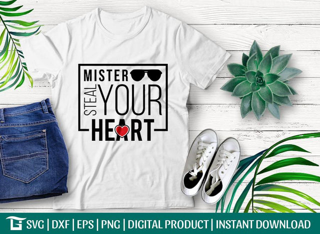 Mister Steal Your Heart Svg Cut File, Bboy Infant Svg, Baby Shower Svg, Girl Onesie Svg, Tshirt Design, SVG ETC Craft 