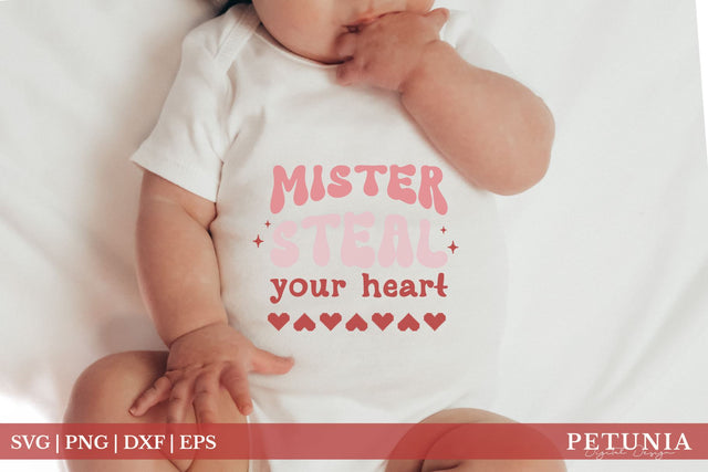 Mister Steal Your Heart SVG | Valentine's Day Baby SVG SVG Petunia Digital Design 