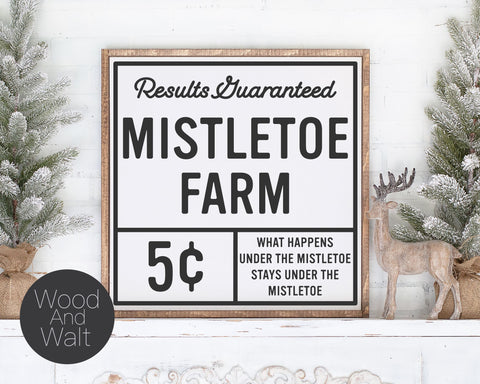 Mistletoe Farm SVG | Christmas Cut File | Holiday Vintage Design | Stencil Wood Sign | Printable Wall Art | Funny Couples Winter Design SVG Wood And Walt 