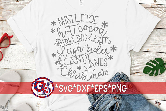Mistletoe Hot Cocoa Sparkling Lights SVG DXF EPS PNG-Christmas SVG SVG Greedy Stitches 