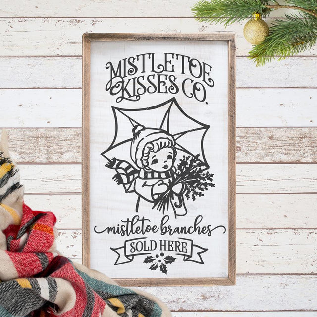 Mistletoe Kisses Co. - mistletoe branches sold here - vintage Christmas SVG SVG Chameleon Cuttables 